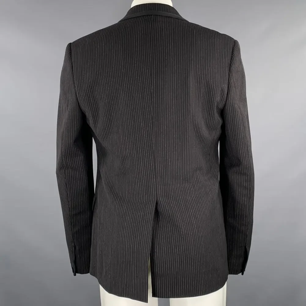 RAG & BONE Size 40 Black Grey Pinstripe Wool Single Breasted Sport Coat